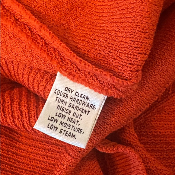 St. John Santana Knit Cardigan Blazer Rust Orange Oversized Small EUC - Picture 7 of 8